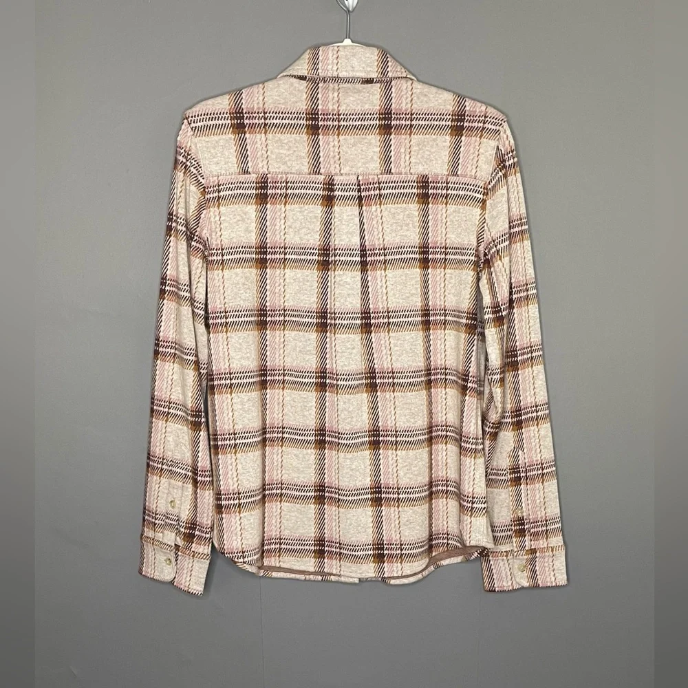 Faherty Women's Legend Sweater Shirt Plaid Cranberry Haze NWT - Picture 3 of 15